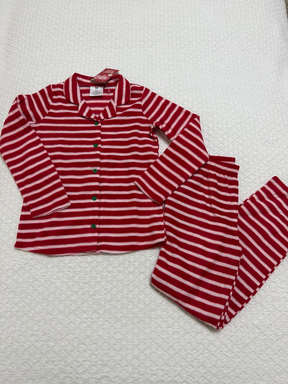 Merry Moments Xmas Red White Soft Pajama Set Kid’s Size Medium NWT